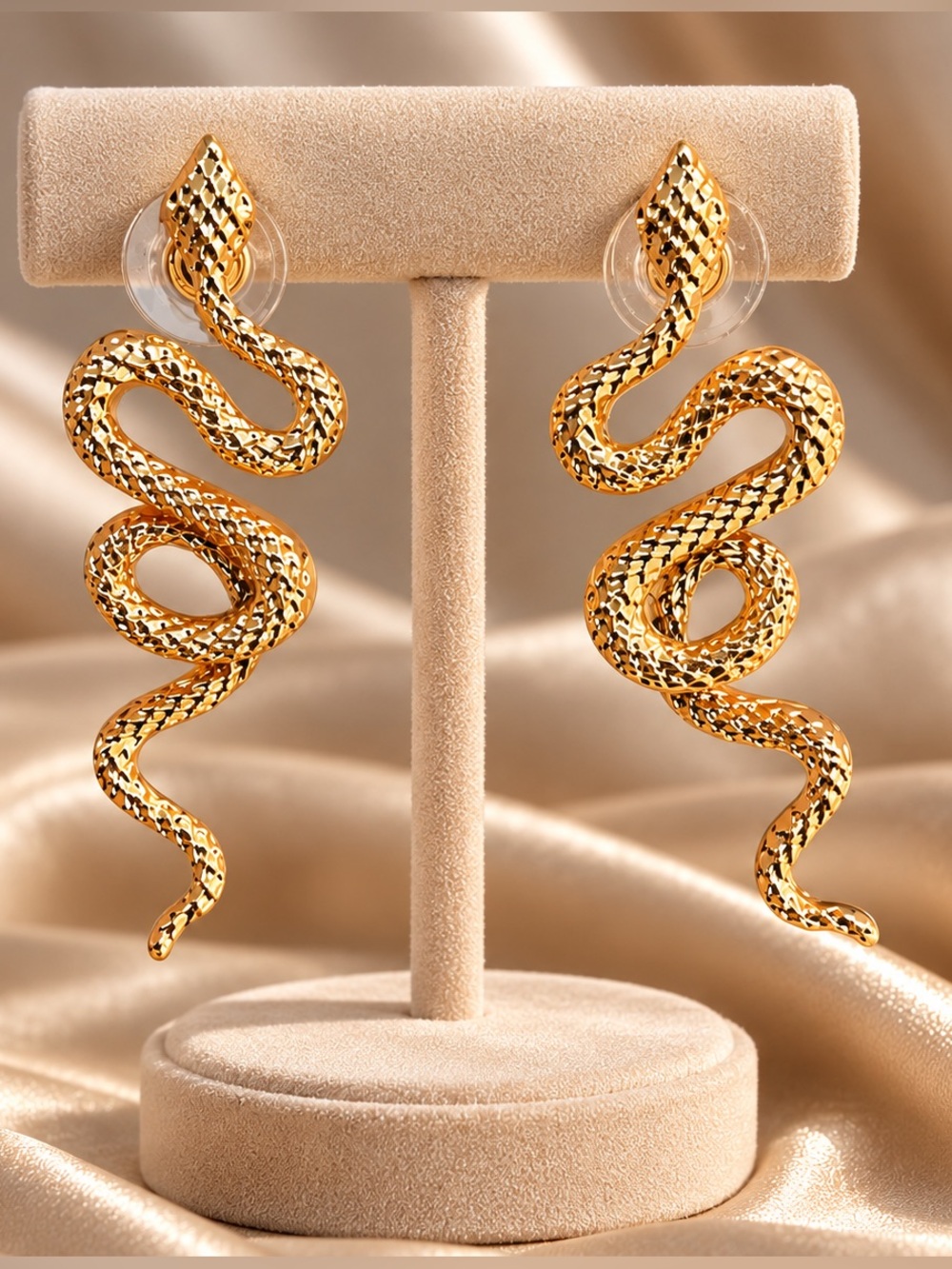 Snake Gold Drop Earrings